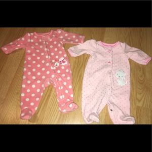 Two Newborn Babygirl Footies